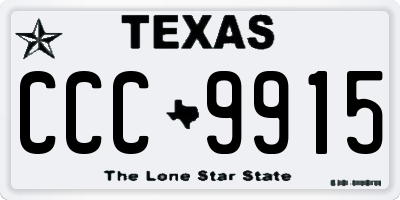 TX license plate CCC9915