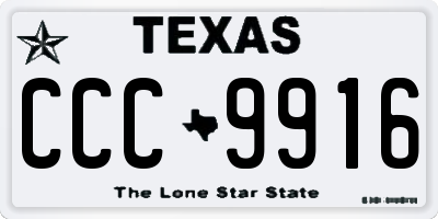 TX license plate CCC9916