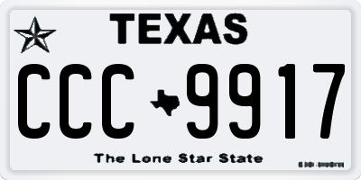 TX license plate CCC9917