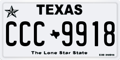 TX license plate CCC9918