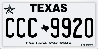 TX license plate CCC9920