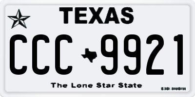 TX license plate CCC9921