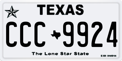 TX license plate CCC9924