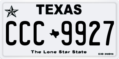 TX license plate CCC9927
