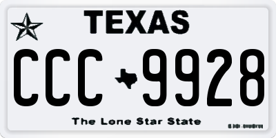 TX license plate CCC9928