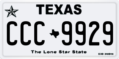TX license plate CCC9929