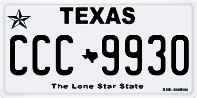 TX license plate CCC9930