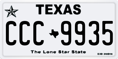 TX license plate CCC9935