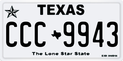 TX license plate CCC9943