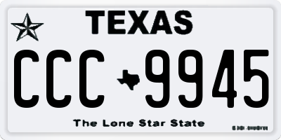 TX license plate CCC9945