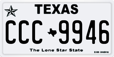 TX license plate CCC9946
