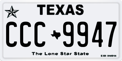 TX license plate CCC9947