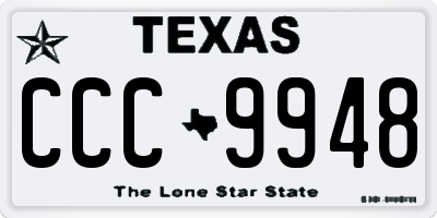 TX license plate CCC9948