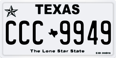 TX license plate CCC9949