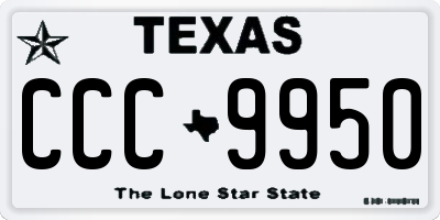 TX license plate CCC9950
