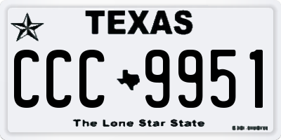 TX license plate CCC9951
