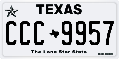 TX license plate CCC9957