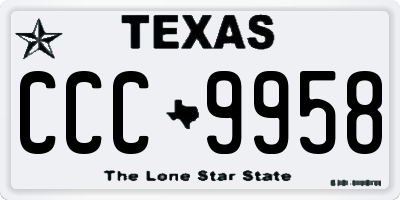 TX license plate CCC9958