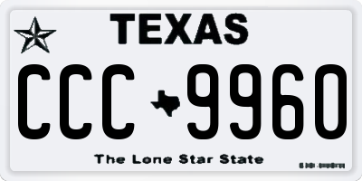 TX license plate CCC9960