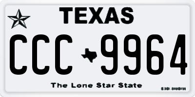 TX license plate CCC9964