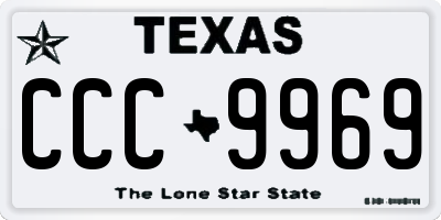 TX license plate CCC9969
