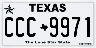 TX license plate CCC9971
