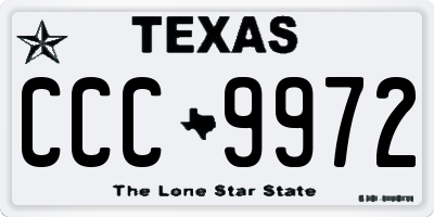 TX license plate CCC9972