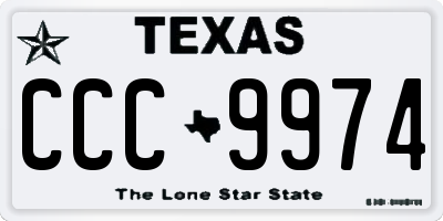 TX license plate CCC9974