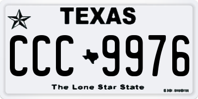 TX license plate CCC9976