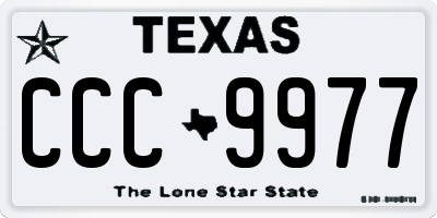 TX license plate CCC9977