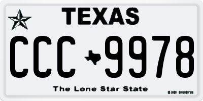 TX license plate CCC9978