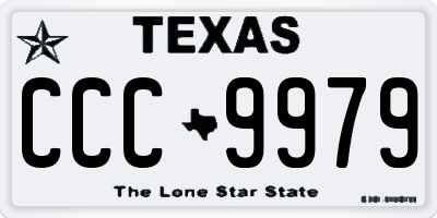 TX license plate CCC9979