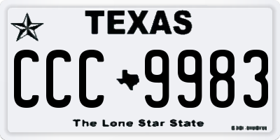 TX license plate CCC9983