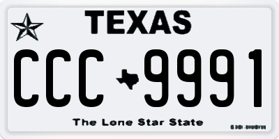 TX license plate CCC9991