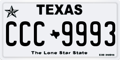TX license plate CCC9993