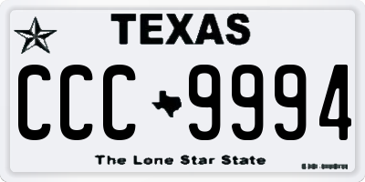 TX license plate CCC9994