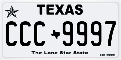 TX license plate CCC9997