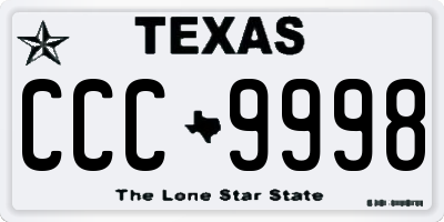 TX license plate CCC9998