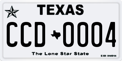 TX license plate CCD0004