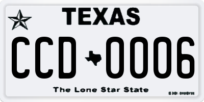 TX license plate CCD0006