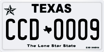 TX license plate CCD0009