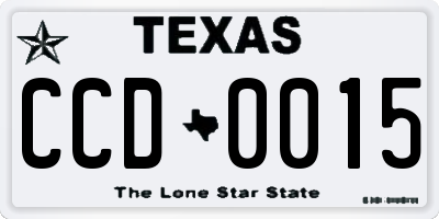 TX license plate CCD0015
