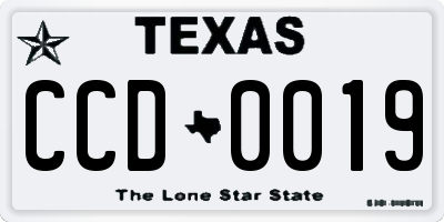 TX license plate CCD0019