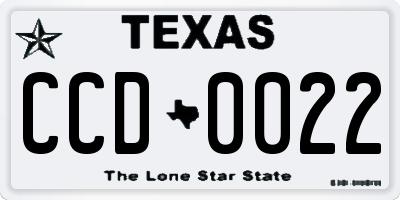 TX license plate CCD0022