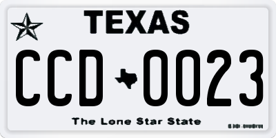TX license plate CCD0023