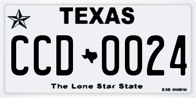 TX license plate CCD0024