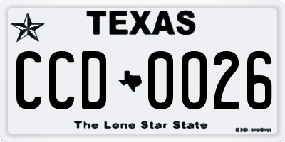 TX license plate CCD0026