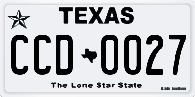 TX license plate CCD0027