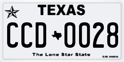 TX license plate CCD0028