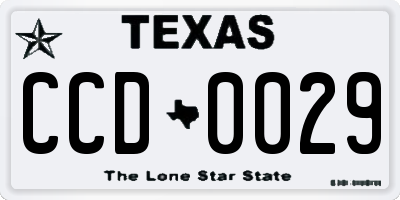 TX license plate CCD0029